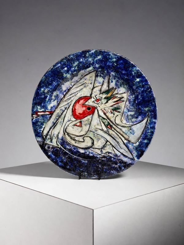 Gianni Dova - Piatto Ceramica, firmato