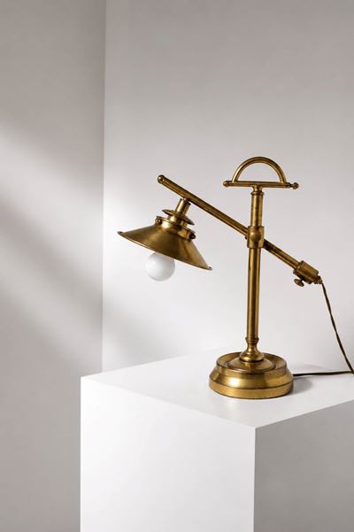 Lampada da scrivania in ottone regolabile