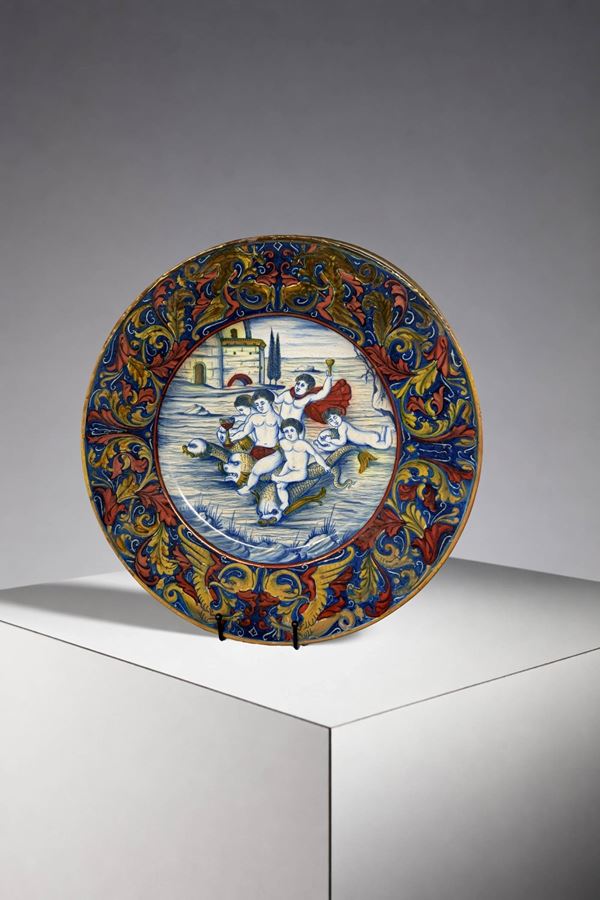 GUALDO TADINO - Piatto Maiolica, firmato