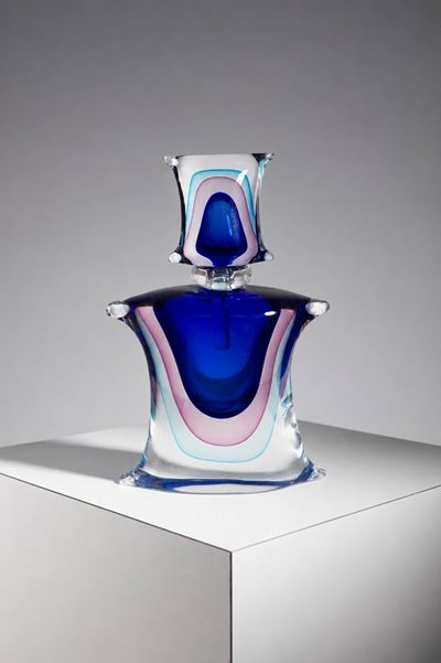 Vaso in vetro di Murano sommerso, firmato