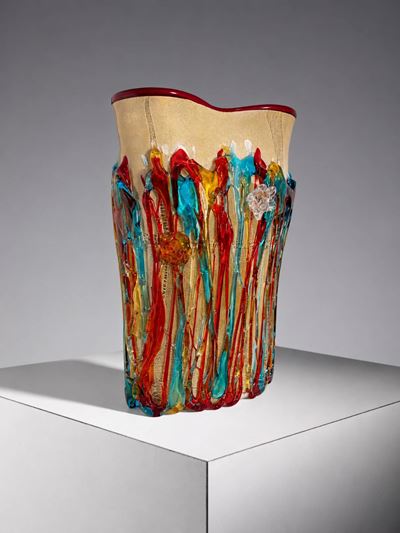 Vaso in vetro di Murano firmato