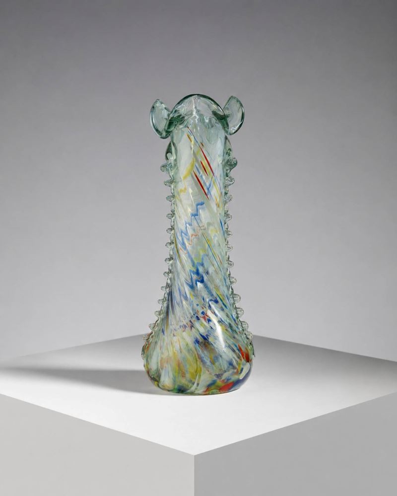 Murano Glass - Vaso in vetro di Murano soffiato policromo