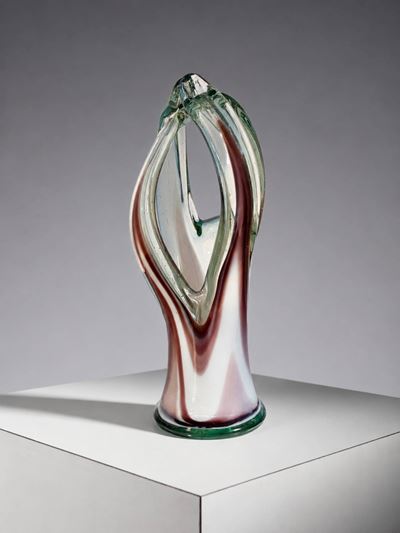 Vaso decorativo in vetro di Murano in stile Liberty (anni ’60)