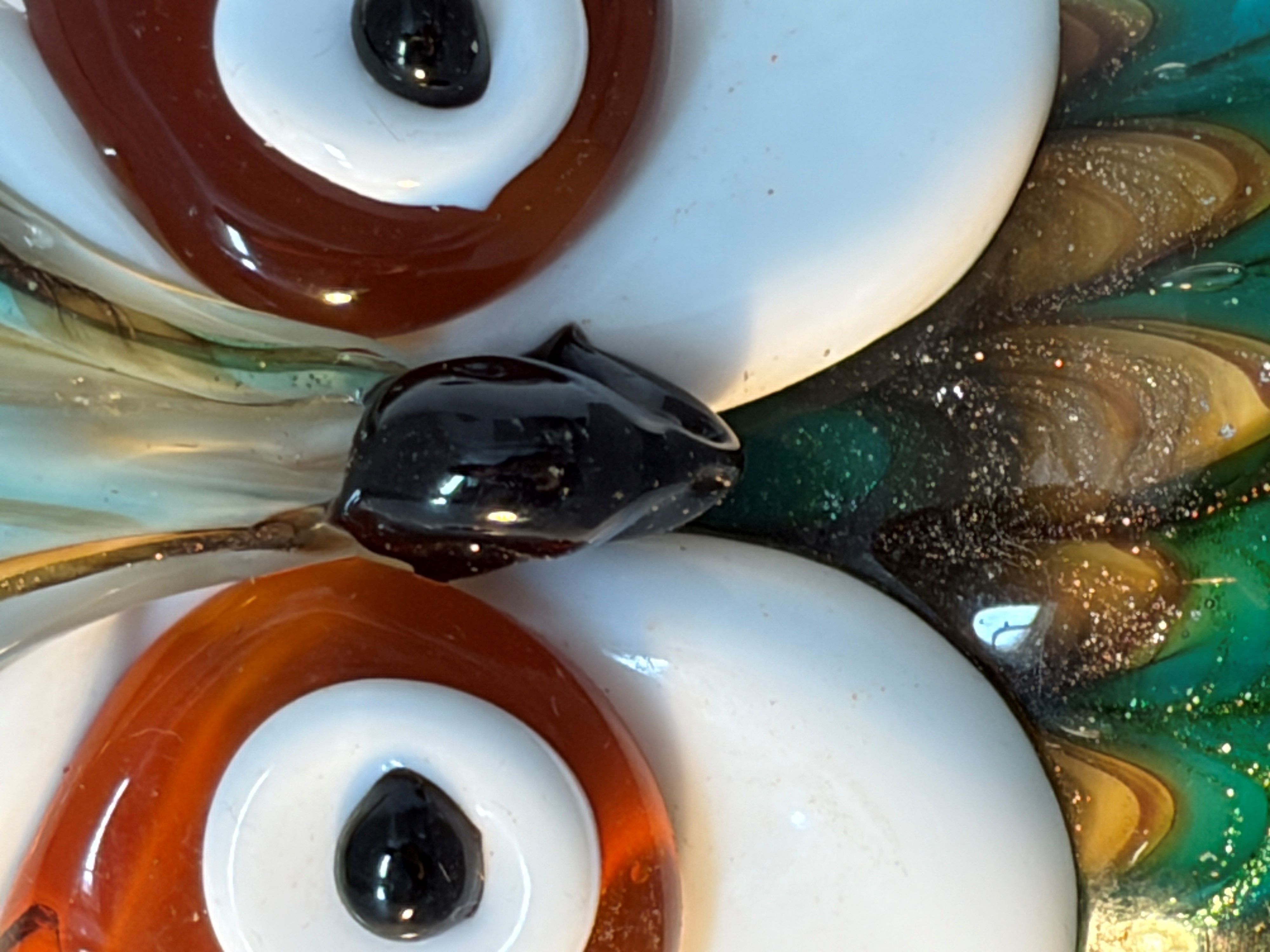 Murano Glass - Scultura a forma di gufo in vetro di Murano soffiato a mano