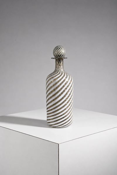 Bottiglia/Caraffa in vetro di Murano filigrana