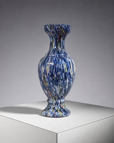 Vaso in vetro con murrine multicolori