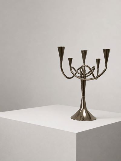 Candelabro Matthew Boulton I in ottone nichel lucido