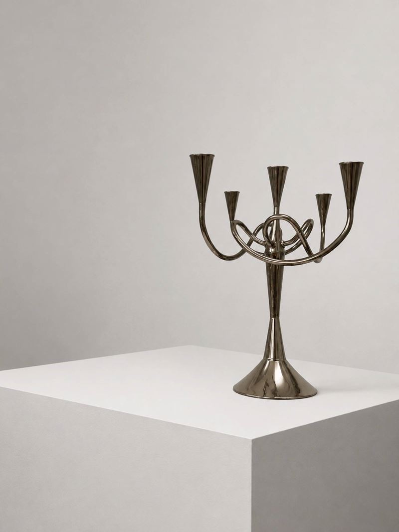Giuseppe Chigiotti - Candelabro Matthew Boulton I in ottone nichel lucido