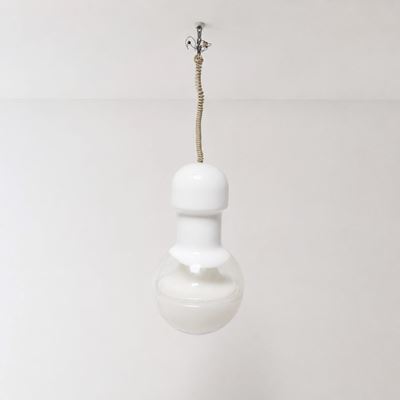 Pendente in vetro di Murano bianco latte
