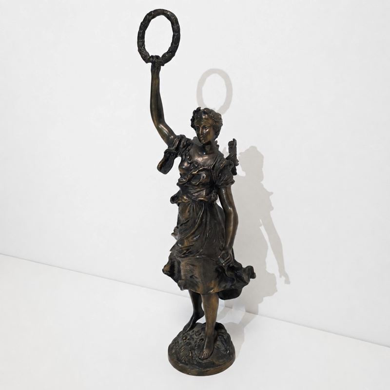 Manifattura Sconosciuto - Manifattura sconosciuta, Statua in bronzo (anni Cinquanta circa), altez...