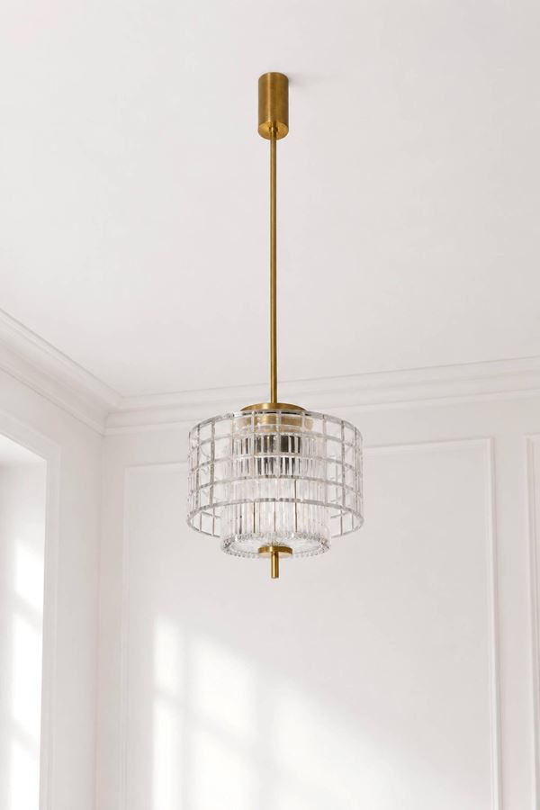 Manifattura Italiana - Lampadario italiano in cristallo di Boemia e ottone