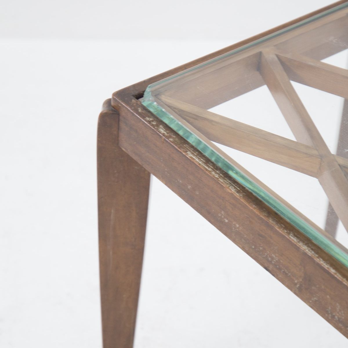 Tavolino Italiano in Legno e Vetro (attr.)