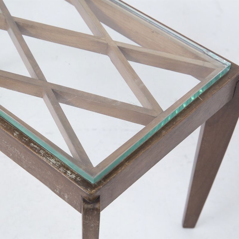 Tavolino Italiano in Legno e Vetro (attr.)