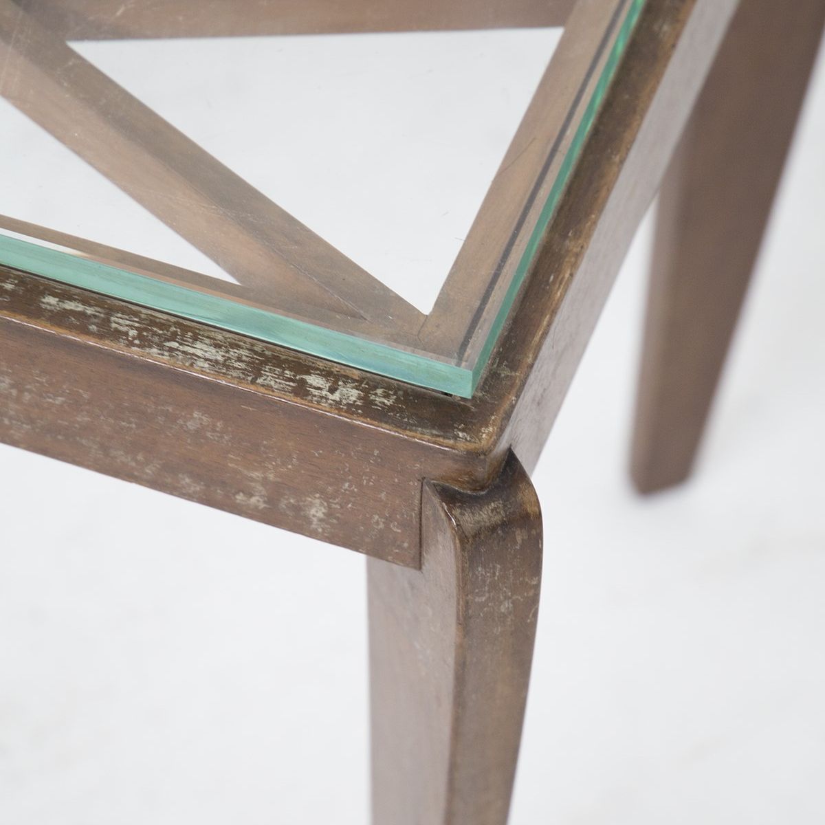 Tavolino Italiano in Legno e Vetro (attr.)