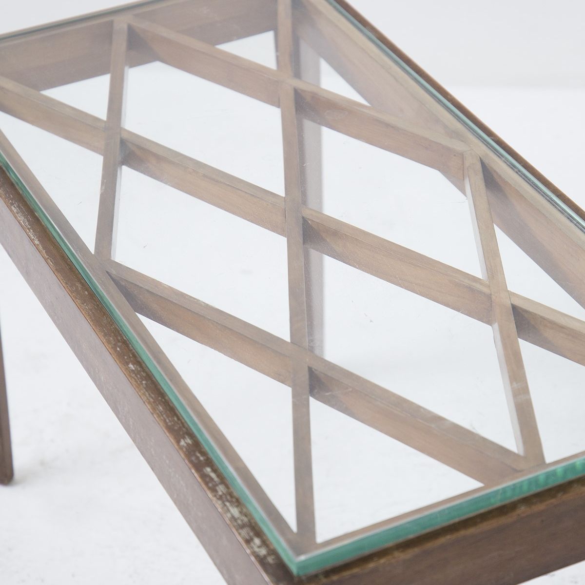Tavolino Italiano in Legno e Vetro (attr.)