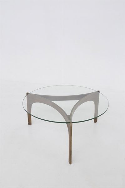Tavolino Danese in Vetro e Legno per Christian Linneberg