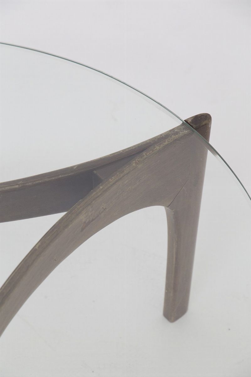 Tavolino Danese in Vetro e Legno per Christian Linneberg