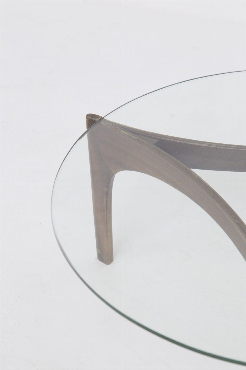 Tavolino Danese in Vetro e Legno per Christian Linneberg