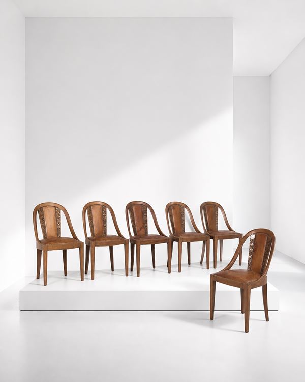 Manifattura Italiana - Six Italian Art Nouveau-style chairs