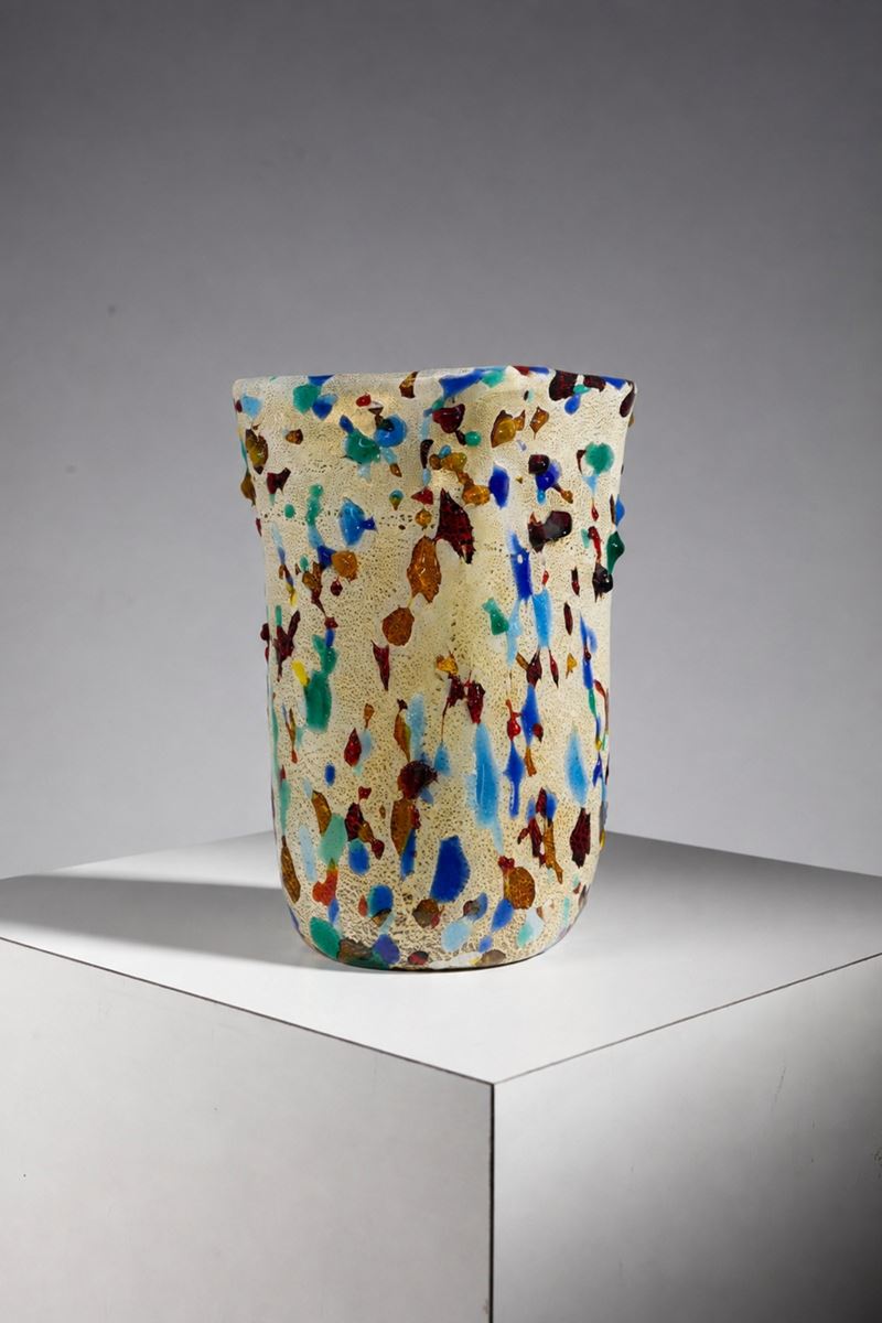 Enrico Cammozzo - Vaso “Carnevale” in vetro di Murano