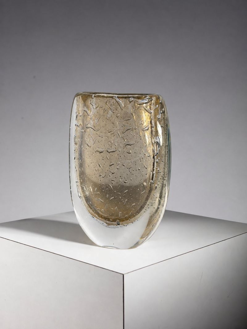 Mian Giuliano - Vaso in vetro di Murano Sommerso firmato