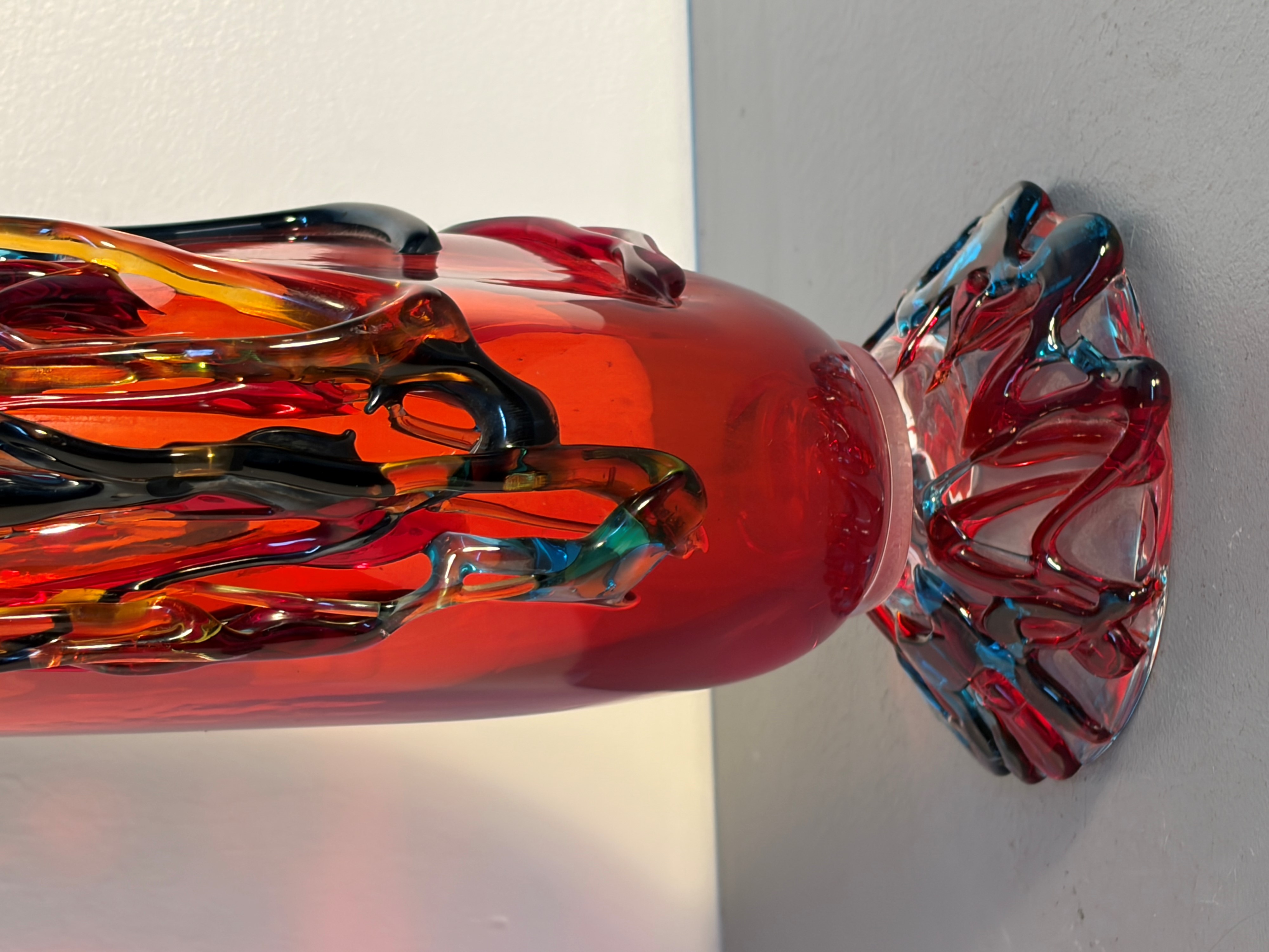Sergio Costantini - Vaso in vetro di Murano a forma di volto, firma