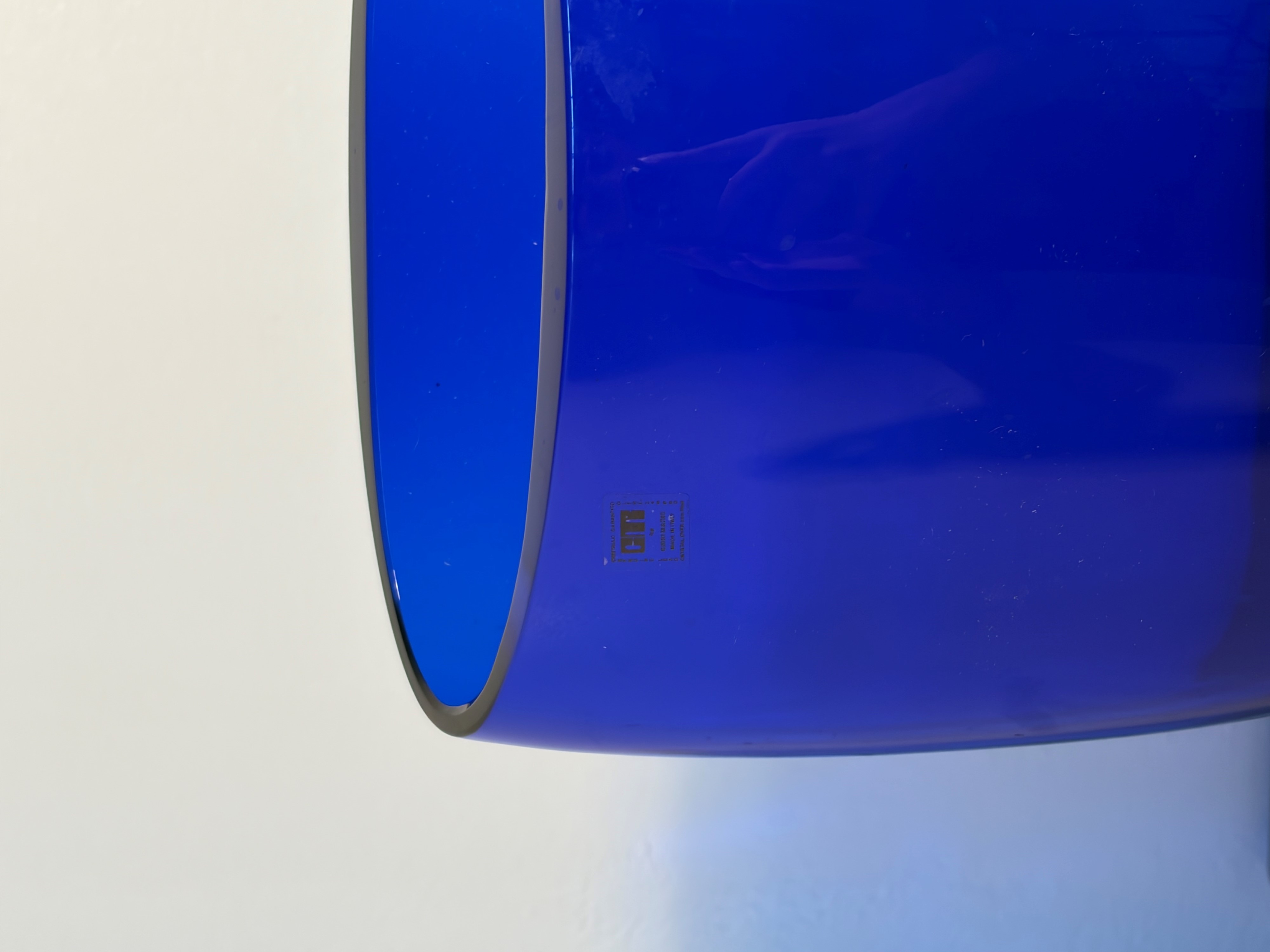 Mario Cioni - Vaso in vetro artistico blu cobalto con etichetta