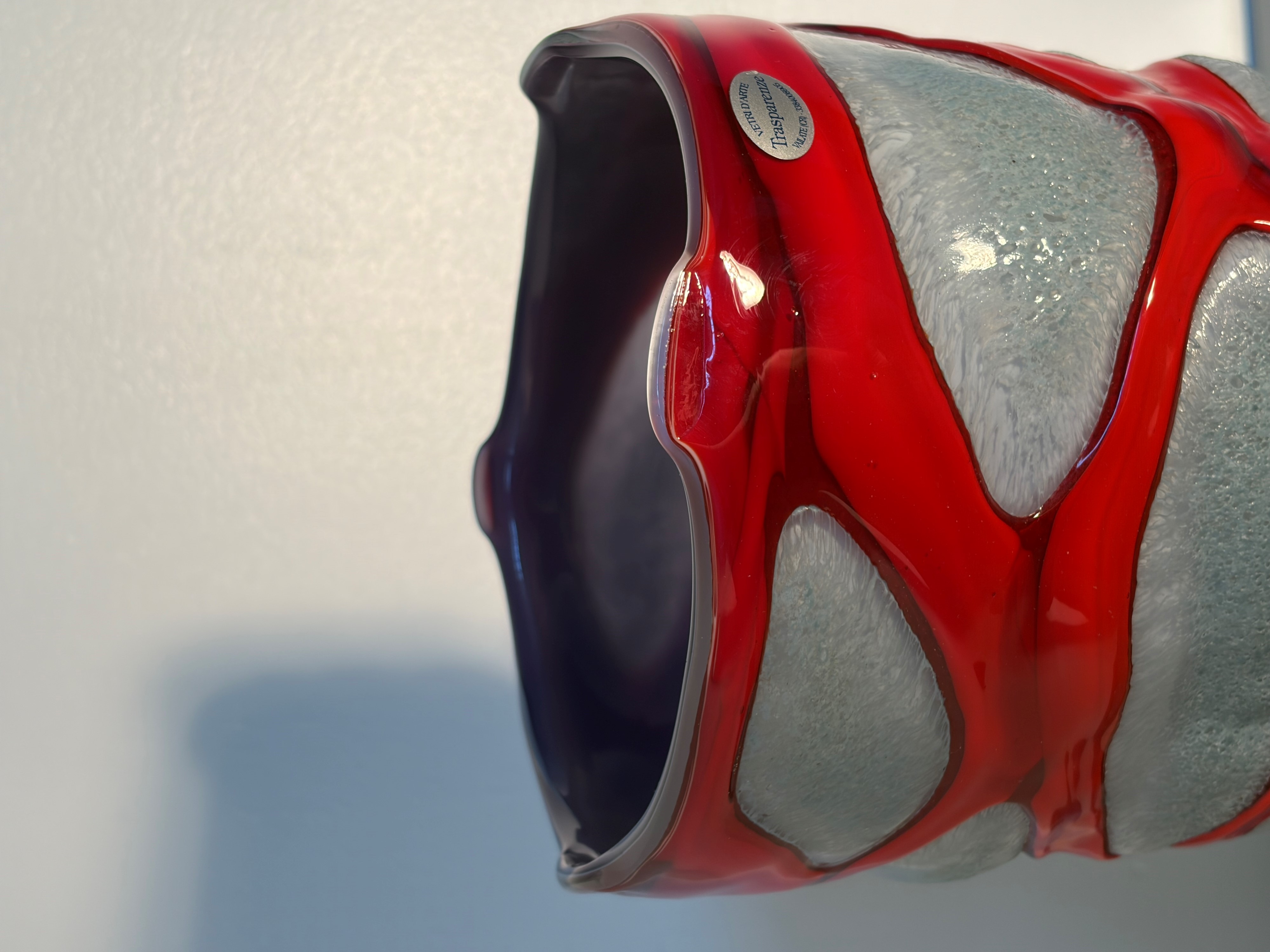 Manifattura Italiana - Vaso con etichetta in vetro artistico