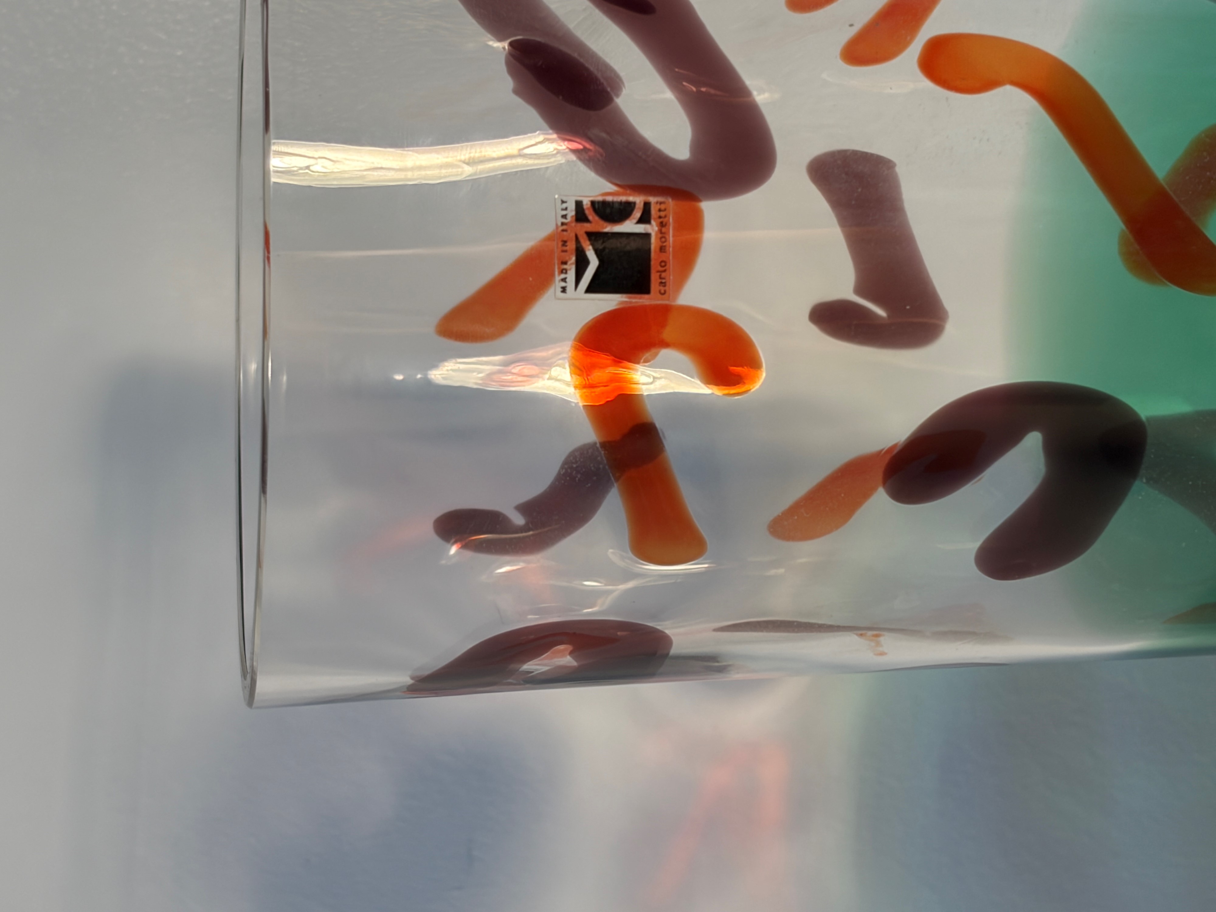 Carlo Moretti - Vaso in vetro di Murano (modello Troncocono), etichetta originale, 27/300
