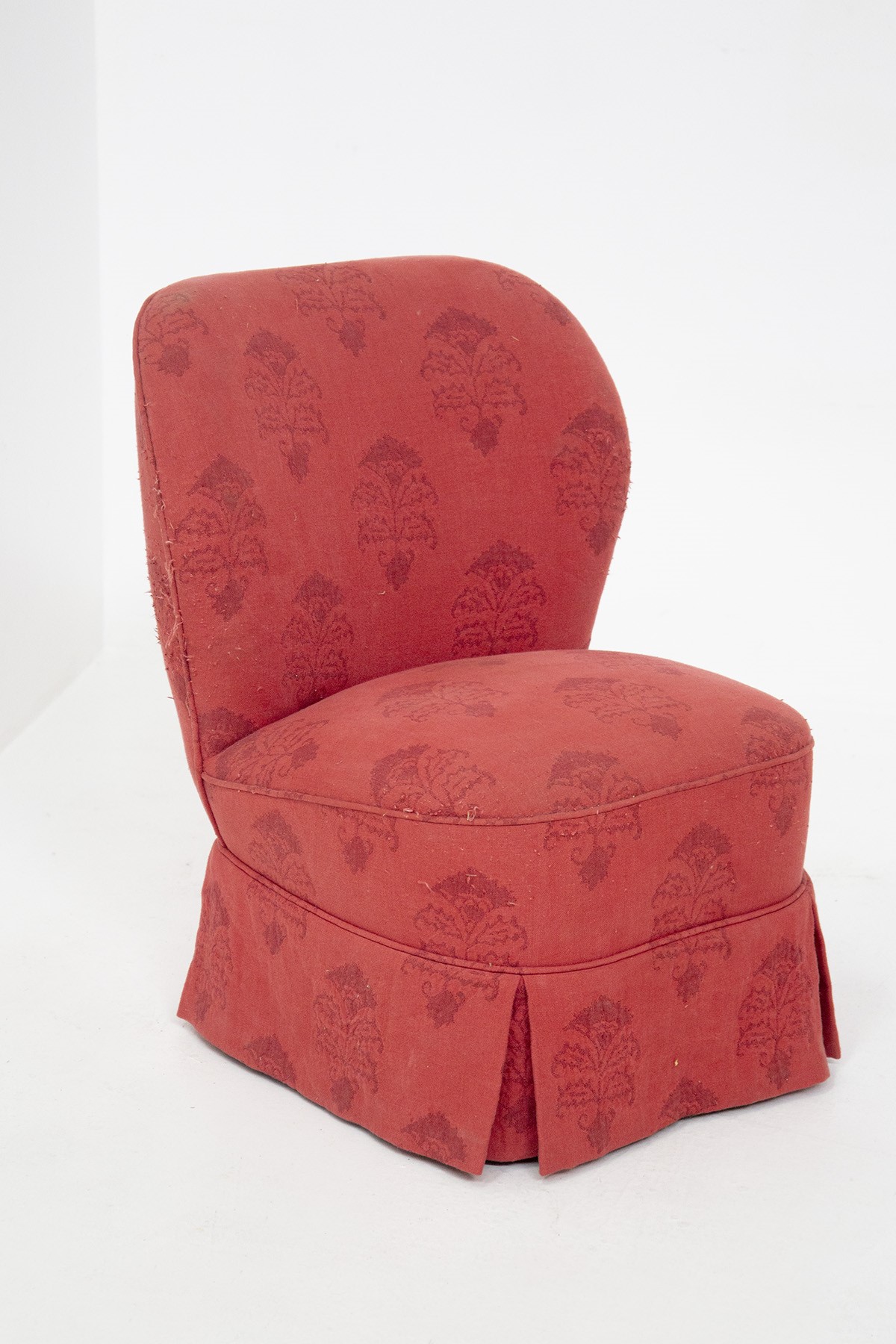Coppia di poltrone italiane vintage rosse