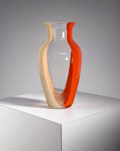 Vaso in vetro di Murano firmato