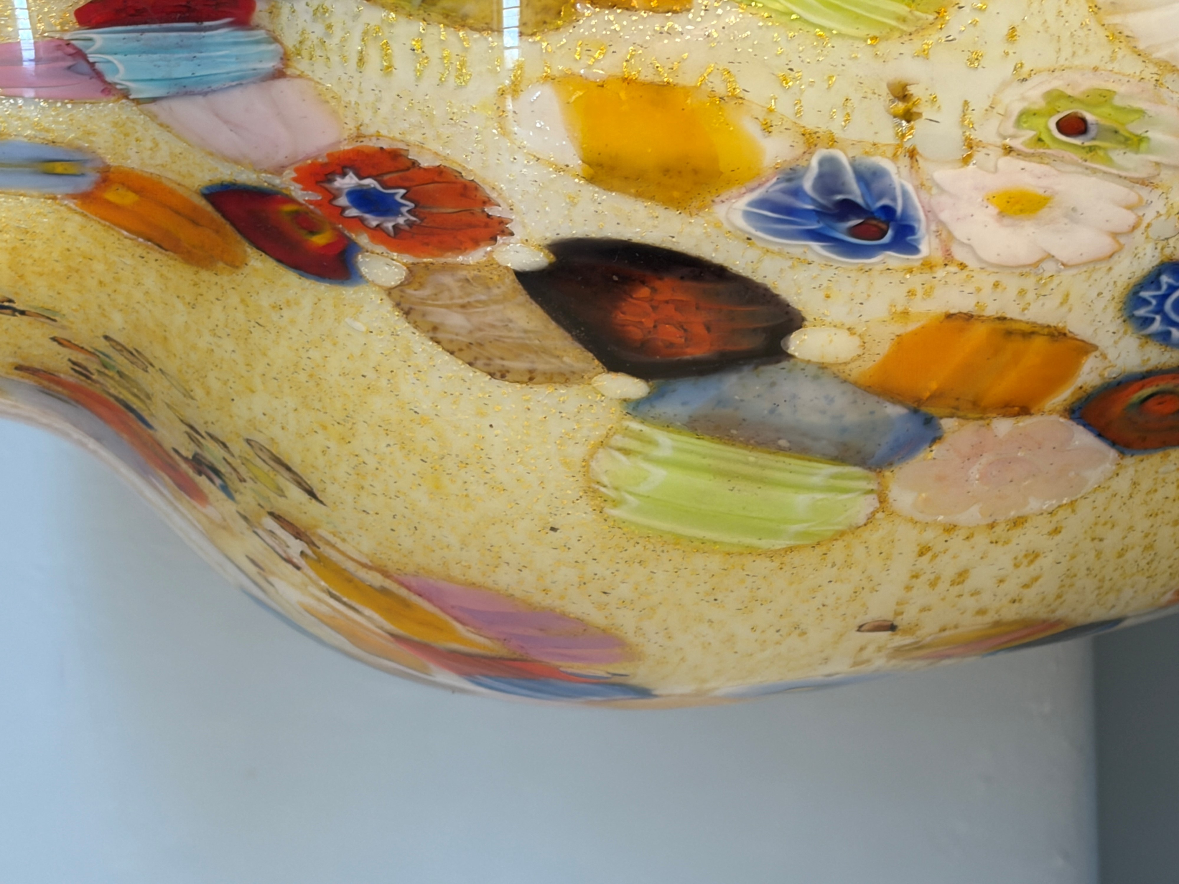 Murano Glass - Vaso in vetro con decorazione a millefiori e murrine