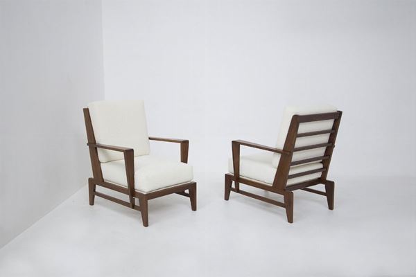 Ren&#233; Gabriel - Vintage Armchairs in White Boucle