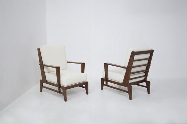 Ren&#233; Gabriel - Poltrone vintage in bouclé bianco