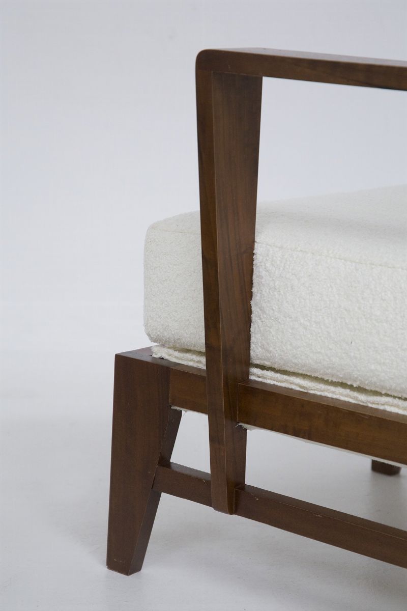 Poltrone Vintage in Bouclé Bianco