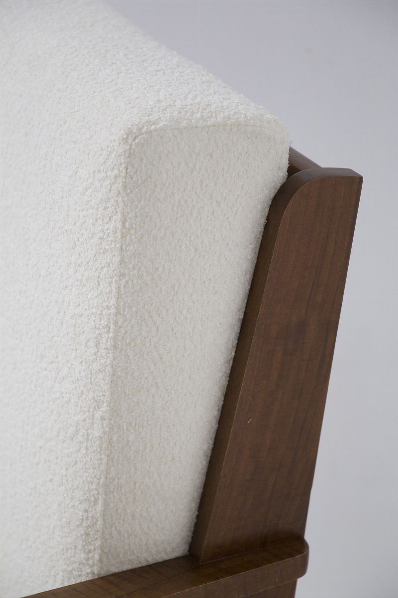 Poltrone Vintage in Bouclé Bianco