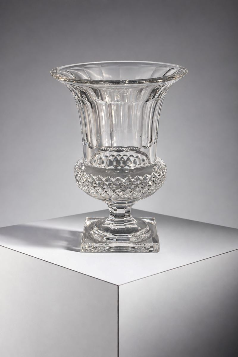 Manifattura Francese - Saint-Louis, Vaso in cristallo trasparente Versailles
