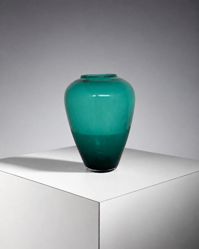 Carlo Moretti - Vaso in vetro di Murano con etichetta