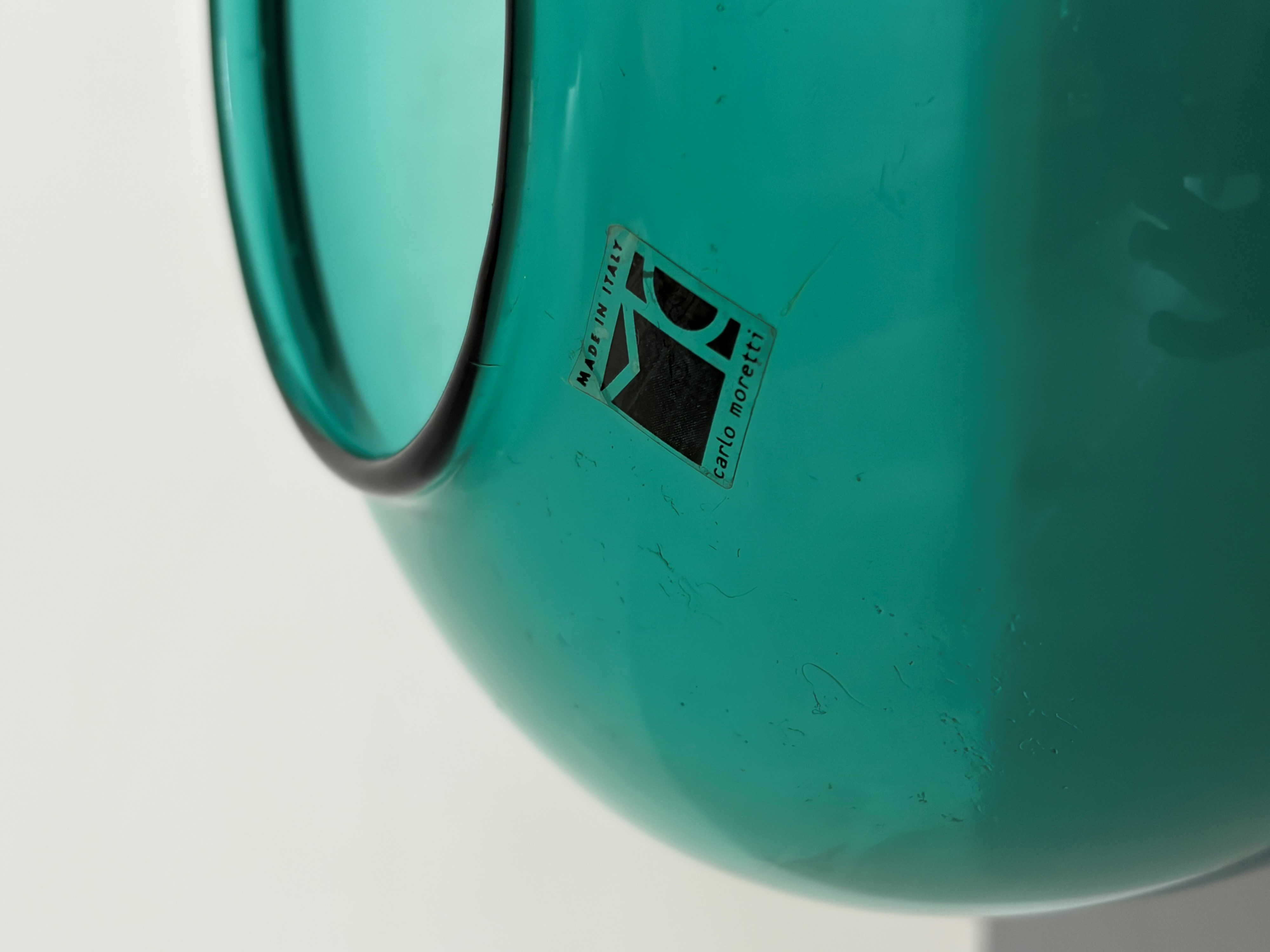 Carlo Moretti - Vaso in vetro di Murano con etichetta