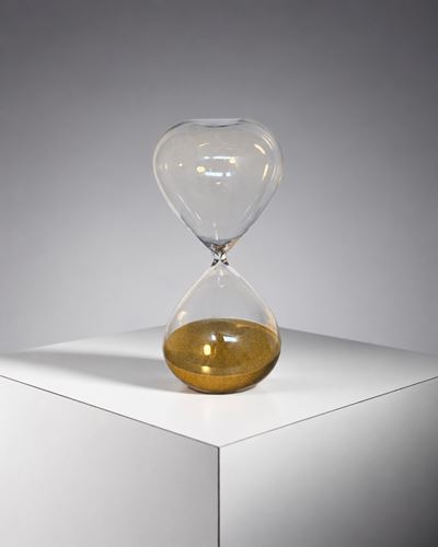 Clessidra decorativa in vetro artistico