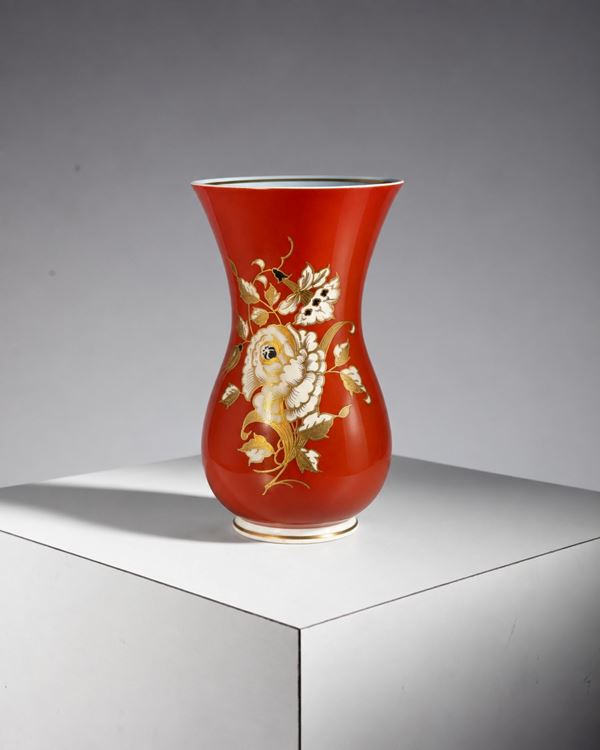 Goldrelief  Handgemalt - Vase