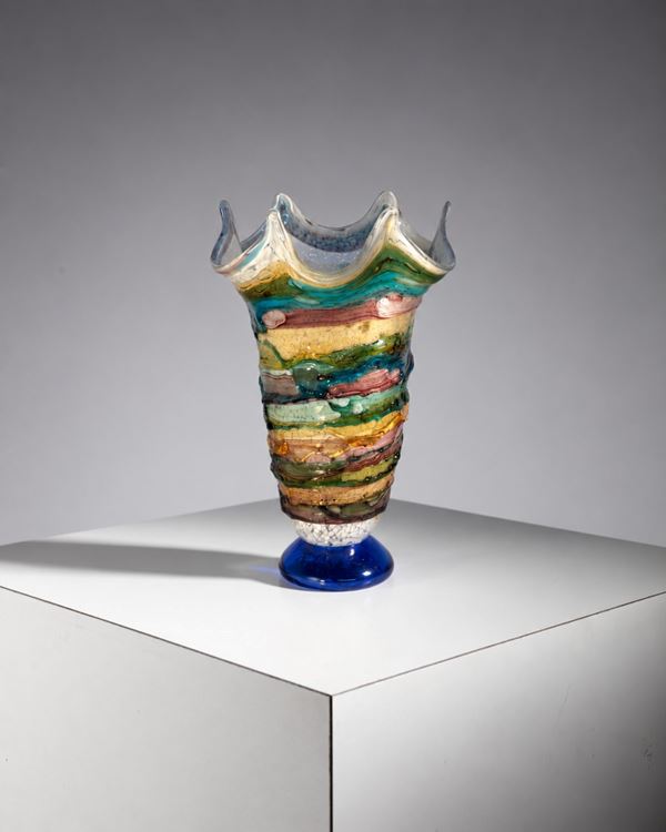 Murano Glass - Sbruffo Vase, signed