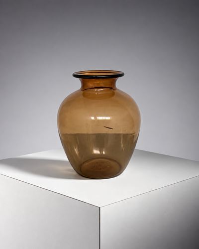 Vaso in vetro di Murano ambrato