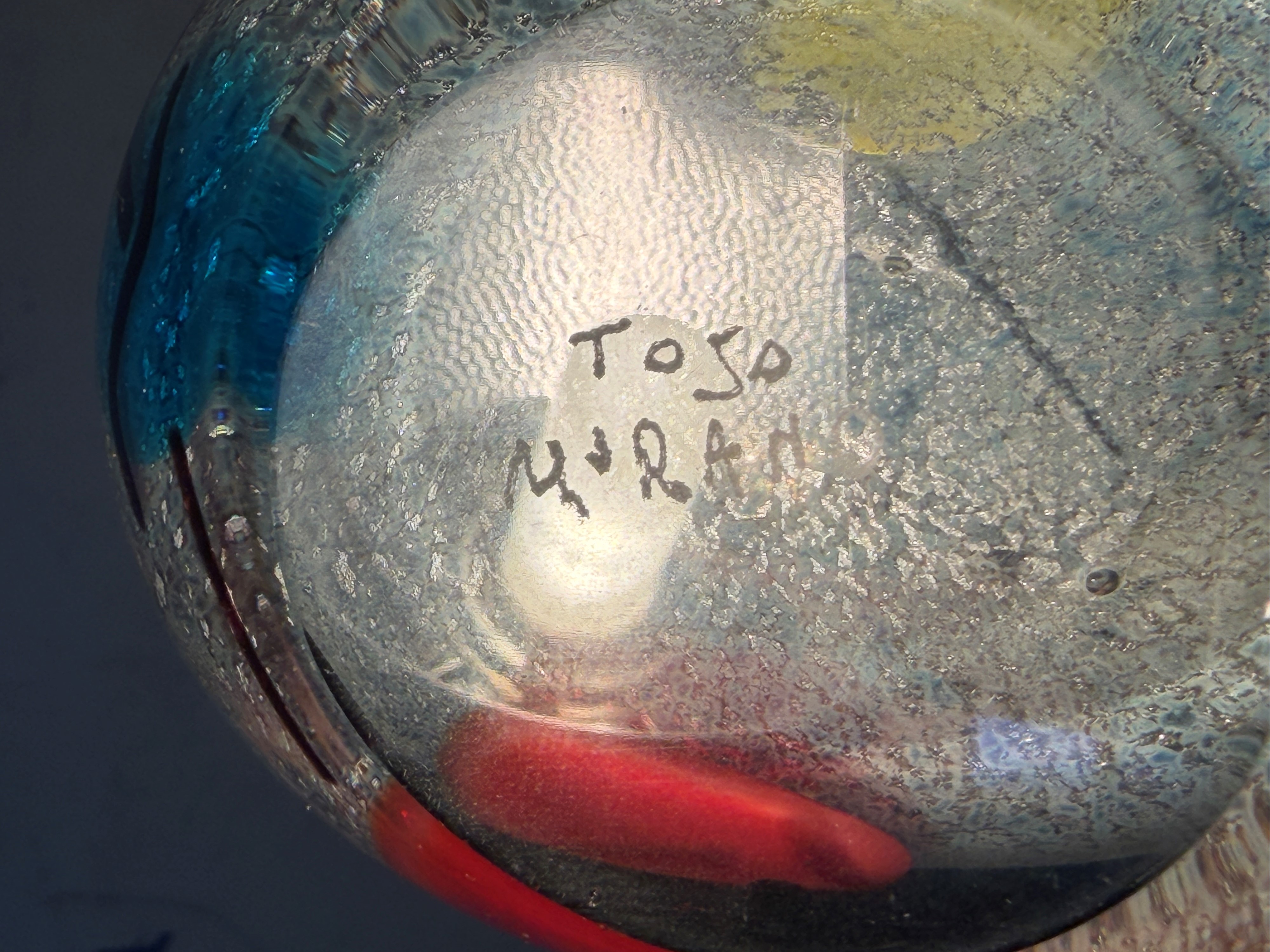 Toso Fratelli - Vaso decorativo in vetro di Murano firmato