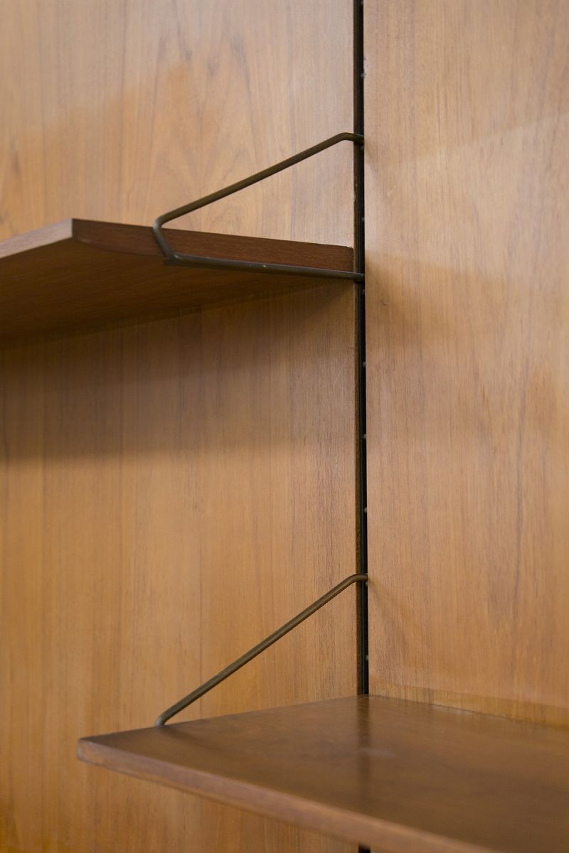Grande Libreria a Muro Vintage in Legno