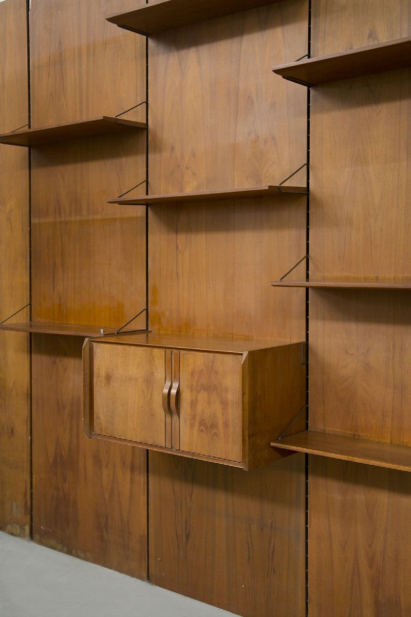 Grande Libreria a Muro Vintage in Legno