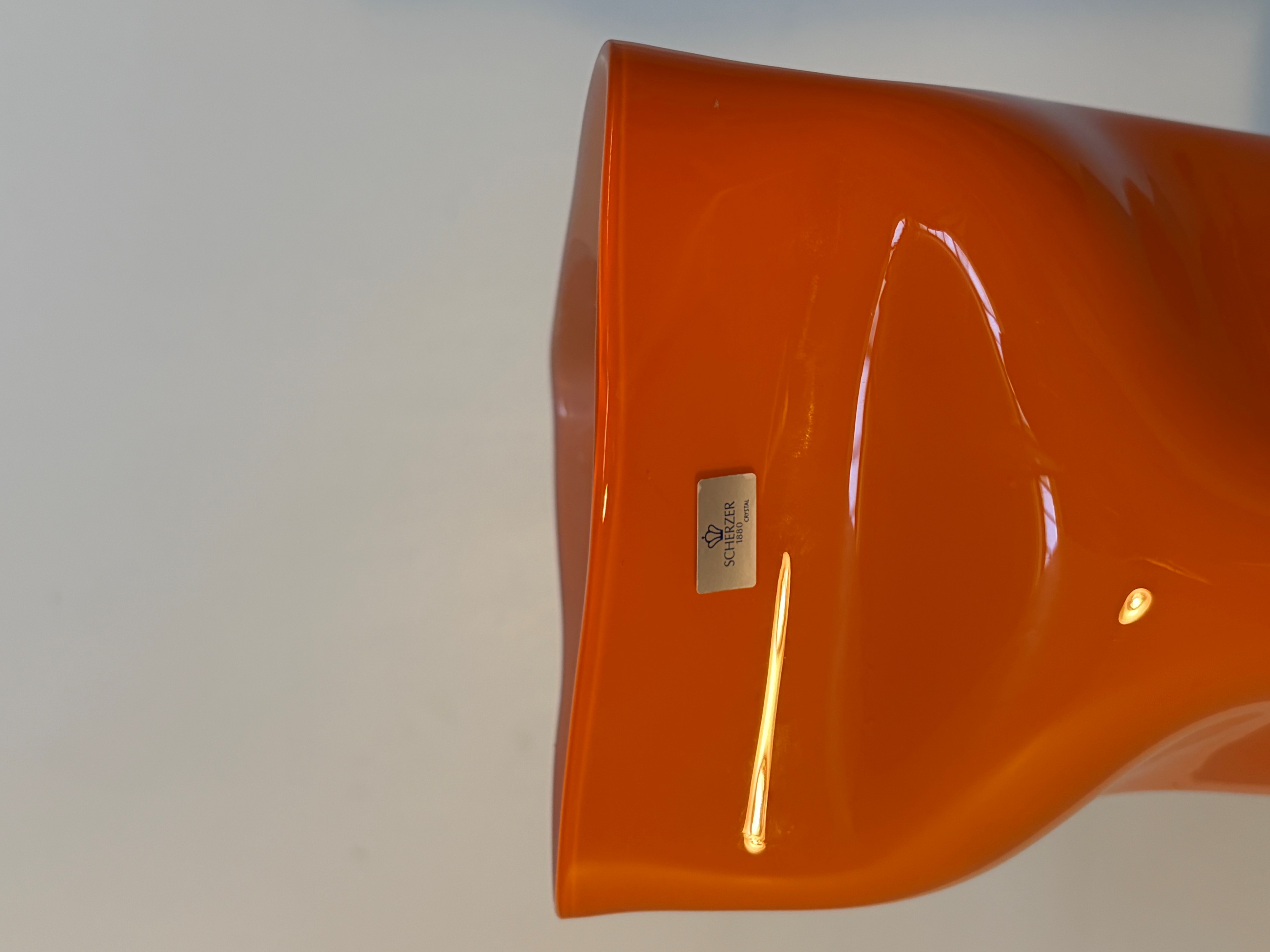 Scherzer 1880 - Scherzer, Vaso in cristallo arancione