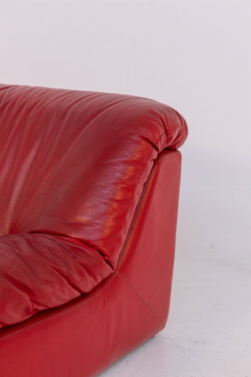 Poltrone in Pelle Rossa Vintage