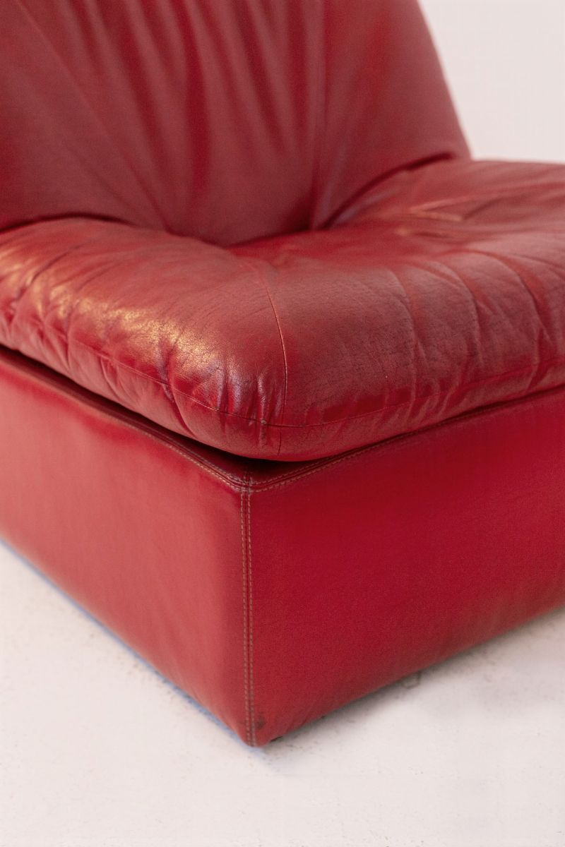 Poltrone in Pelle Rossa Vintage