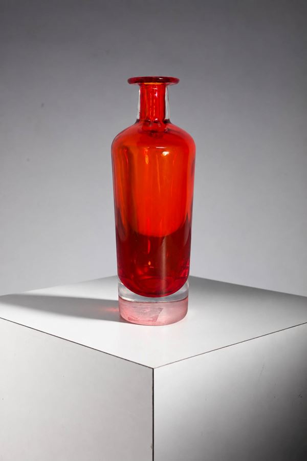 Murano Glass - Red Bottle Vase